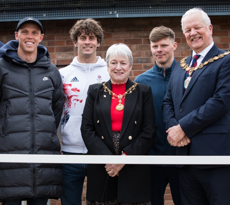 Stafford Borough Mayor, Olympians Joe Clarke and Adam Burgess