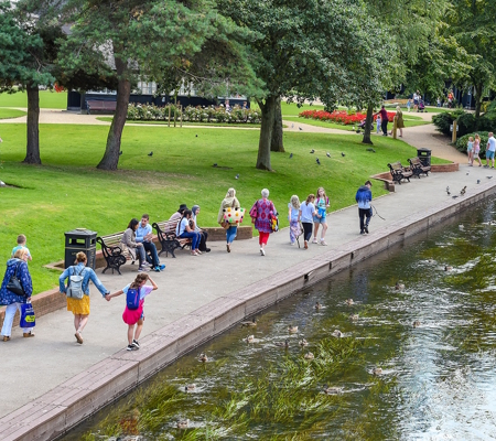 Pathway next to the river running through Victoria Park in Stafford
