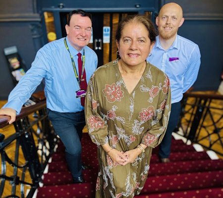 Councillor Gillian Paradesi with Staff Members at the Gatehouse Theatre