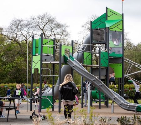Children playing on park