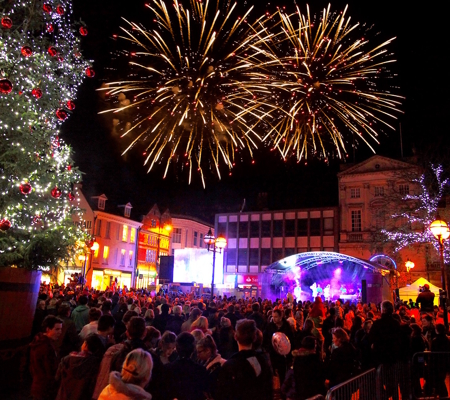 Fireworks and Christmas lights switch on in Stafford Town Centre