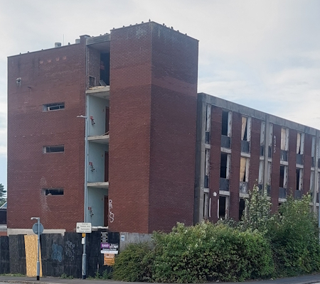 Derelict building GreyFriars House