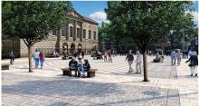a computer generated image of the future of the market square in stafford