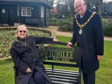Please be seated - Mayor marks civic year with bench in award-winning park 